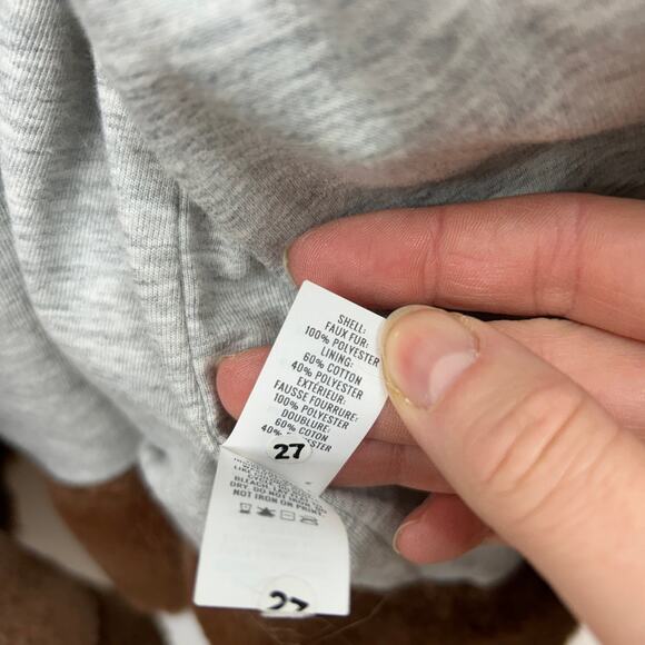 Aerie Neutral Brown Open Front Lined Cozy Faux Fur Jacket Coat Plus Size XXL - Picture 7 of 7